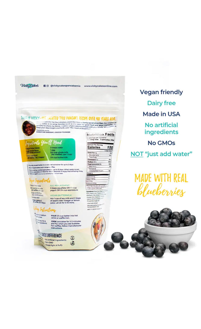Vicky's Cakes Blueberry Pancake and Waffle Mix