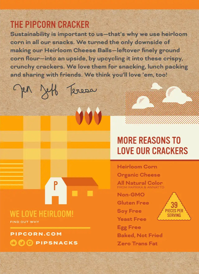 Pipcorn Snack Crackers, Cheddar