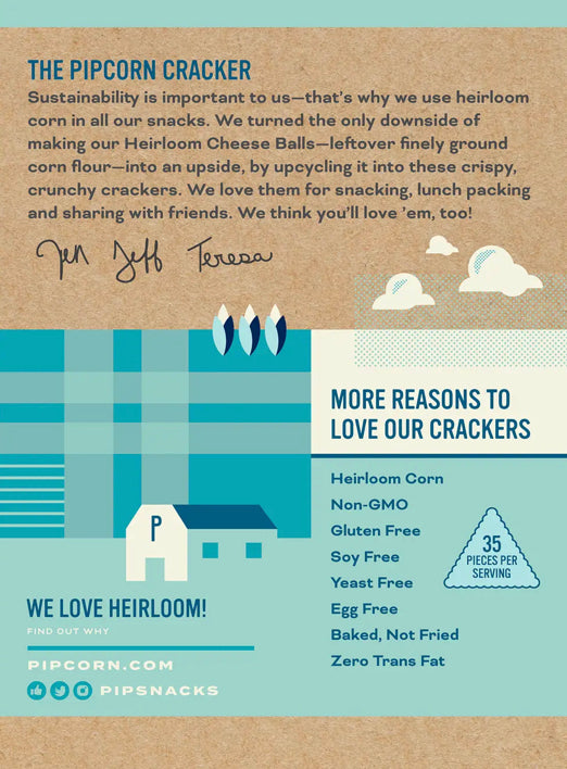 Pipcorn Snack Crackers, Sea Salt