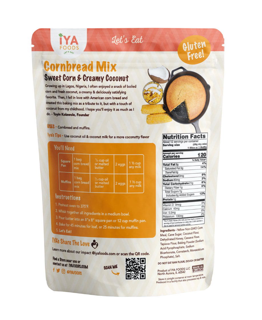 Iya Foods Cornbread Mix Sweet Corn & Creamy Coconut