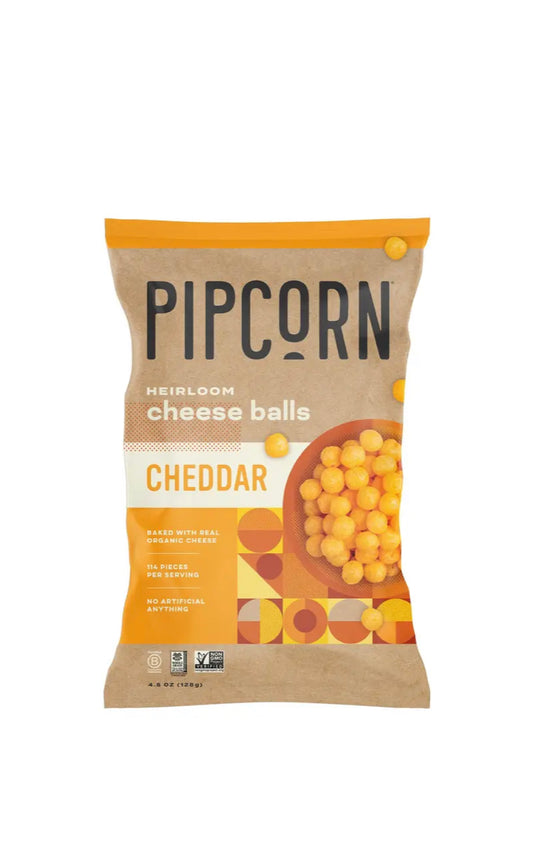 Pipcorn Heirloom Cheese Balls, Cheddar