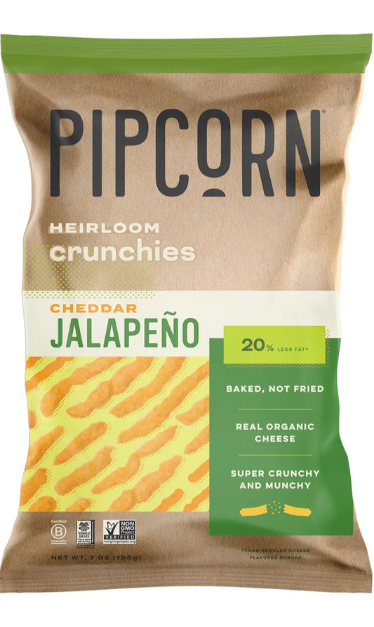 Pipcorn Heirloom Crunchies, Jalapeno Cheddar