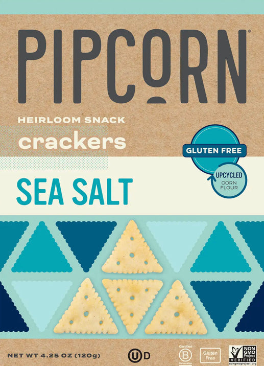 Pipcorn Snack Crackers, Sea Salt