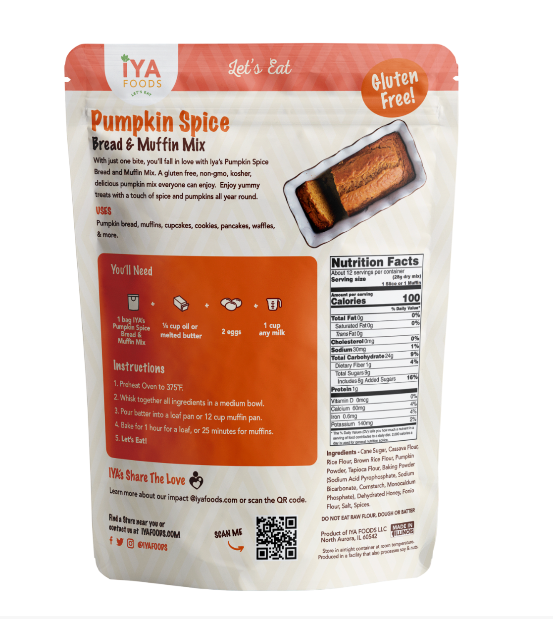 Iya Foods Pumpkin Spice Bread & Muffin Mix